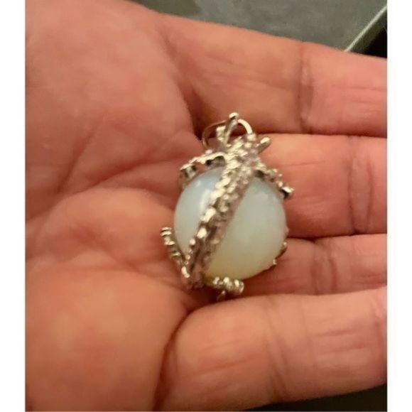 Opal dragon n STERLING SILVER CRYSTAL BALL NECKLACE - Picture 6 of 6